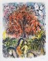 La Sainte Famille lithographie couleur contemporaine Marc Chagall